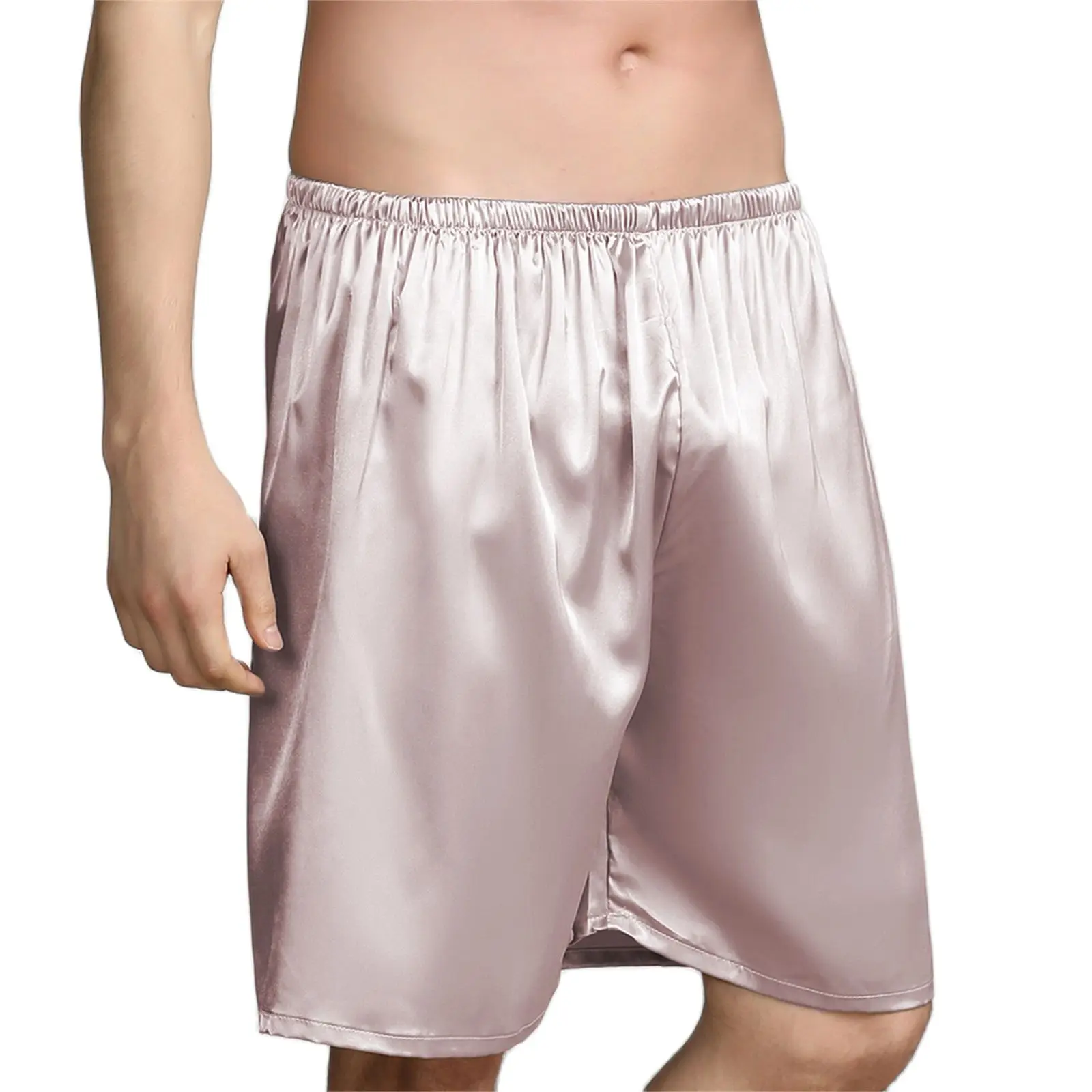 Mężczyźni Casual Home Bielizna nocna Satynowe piżamy Szorty Piżamy do spania Bokserki Krótkie spodnie Lounge Homewear Bielizna nocna