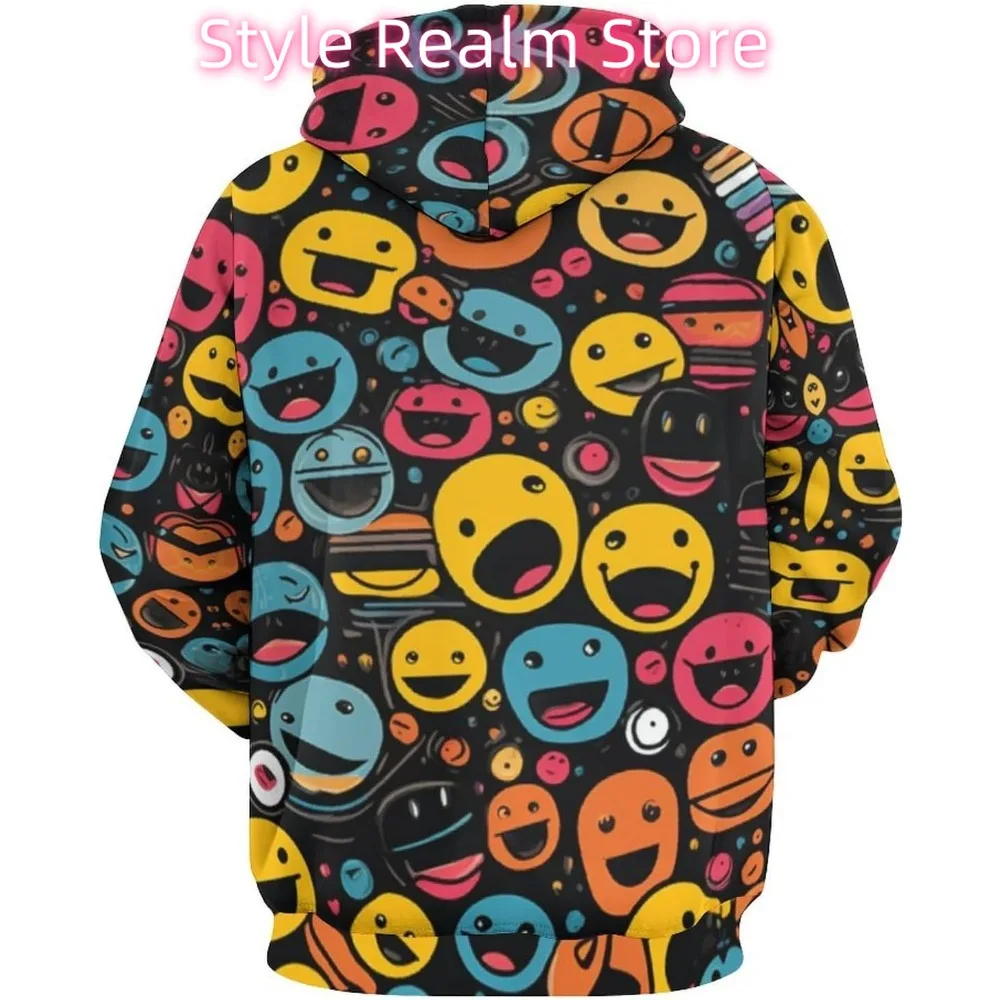 للجنسين الجدة الوجه المبتسم هوديس البلوز مضحك الكرتون نمط طويل الأكمام البلوز هوديي