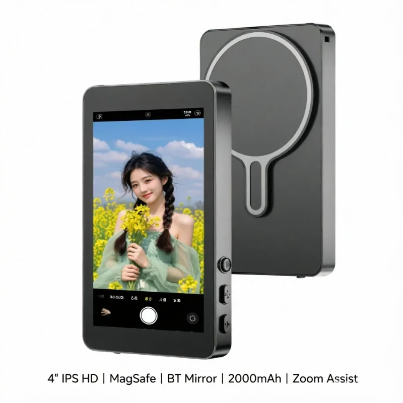 rk-x40l-schermo-selfie-ultra-magnetico-4-ips-hd-monitor-specchio-bt-magsafe-con-zoom-assist-2000mah-per-iphone-android-fotocamera-posteriore-vlog