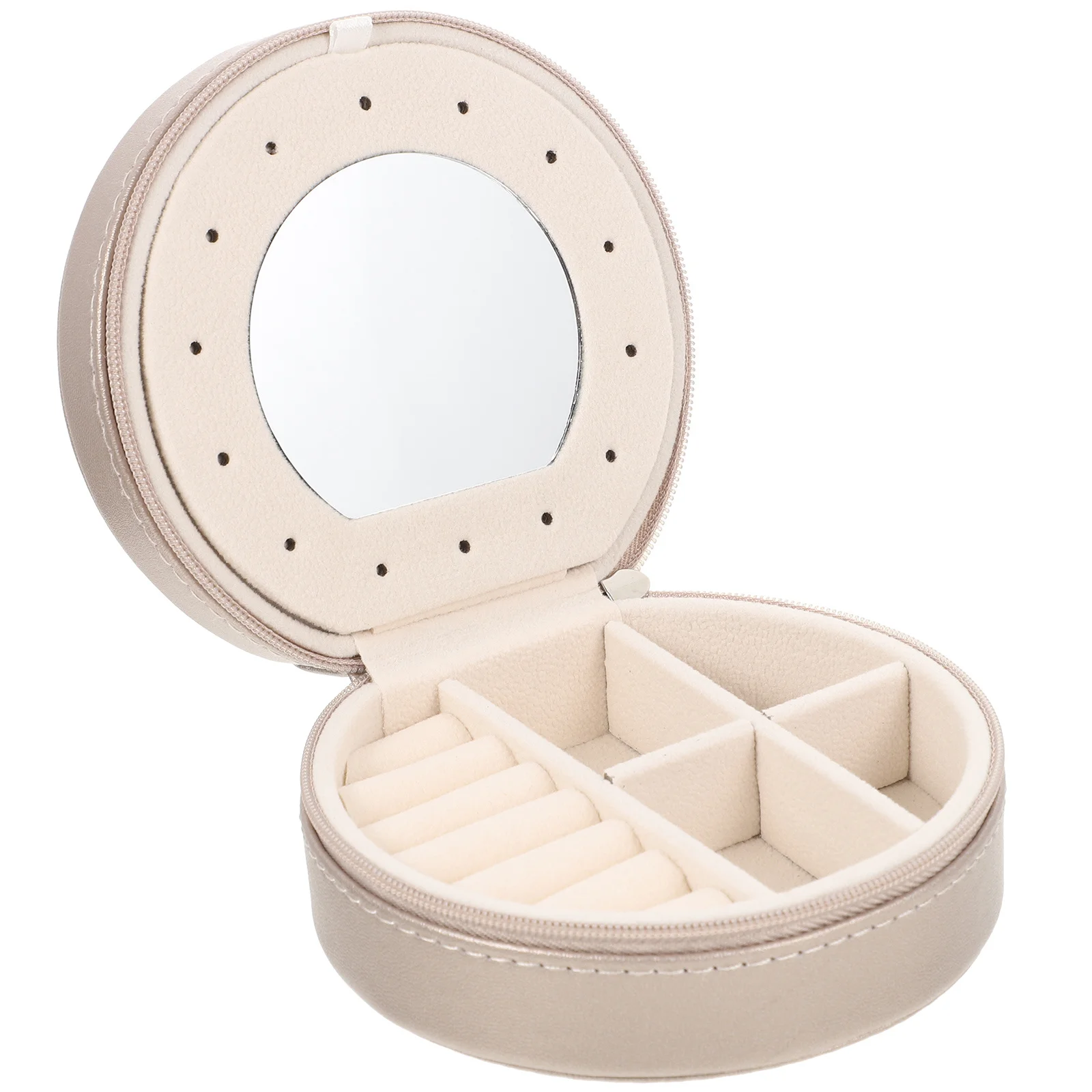 

Portable Jewelry Box Travel Small Jewelry Organizer Compact Case with Mirror Durable Storage for Rings Necklaces Earrings