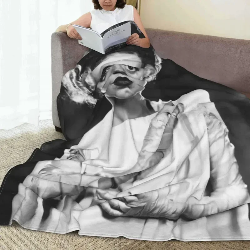 Classic Bride Of Frankenstein Blankets Warm Flannel Horror Film Throw Blanket for Home Bedroom Sofa