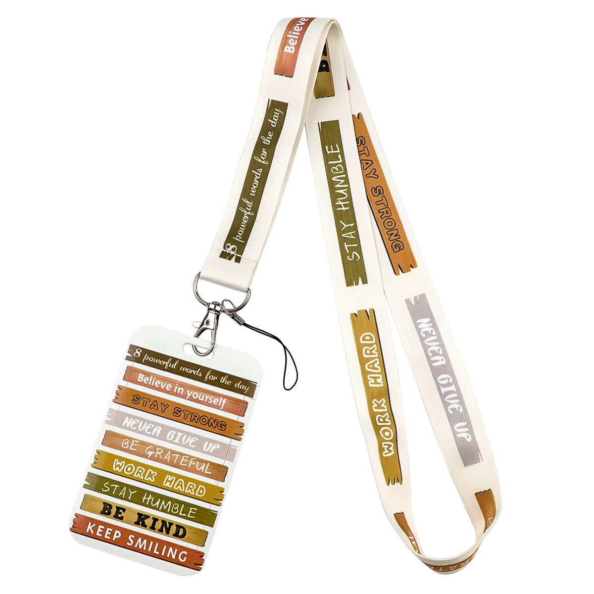 Faith Over Fear Motivational Quotes Credential Holder Neck Strap Lanyard for Key Keychain USB Badge Holder Keyring Accessories
