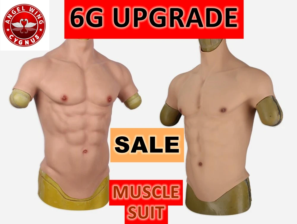 

6G Muscle Suit Simulation Abdominal Silicone Chest For Thin Person Enhance Masculinity Woman to be Man Crossdresser Transgender