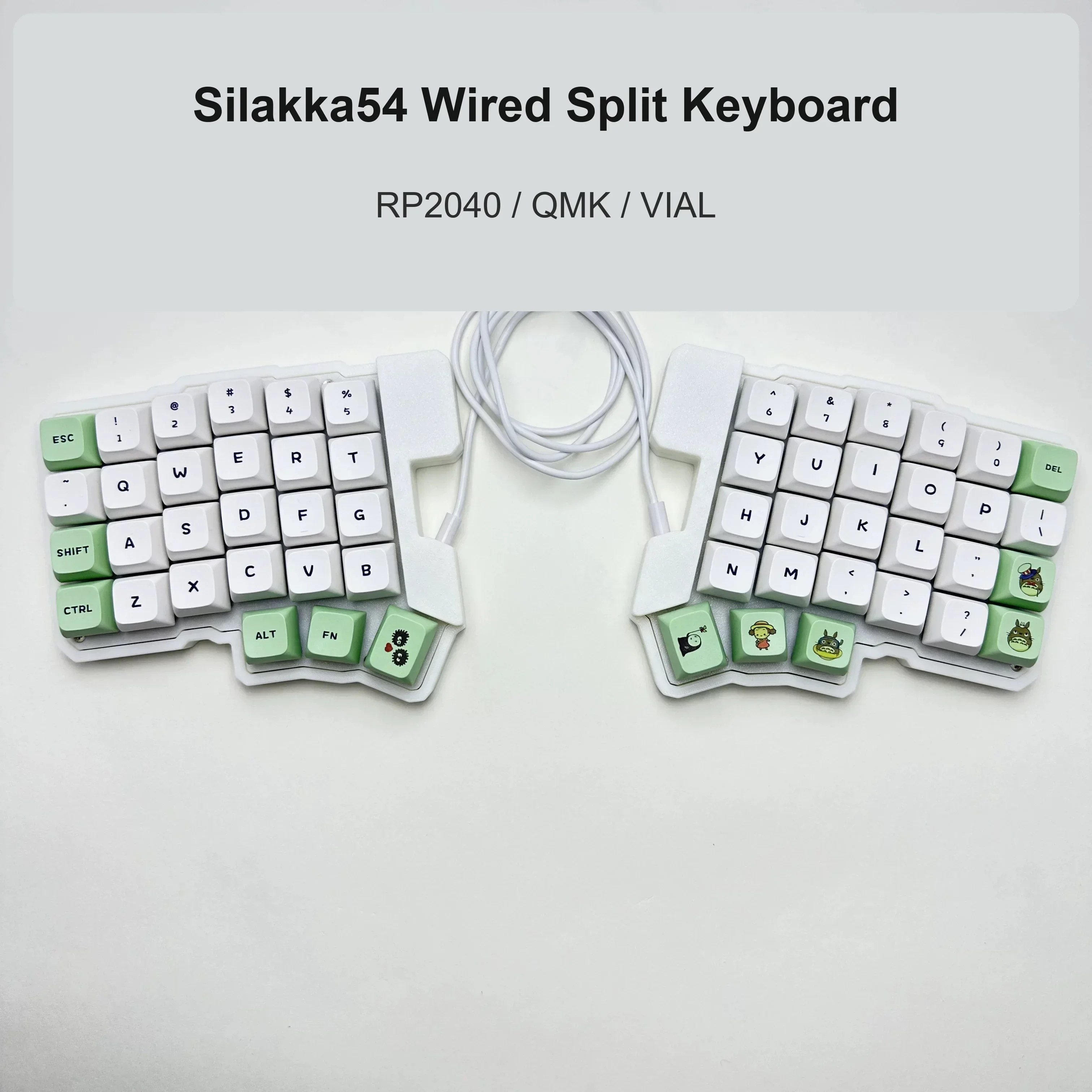 Silakka54 Wired Split Mechanical Keyboard with Case RP2040 QMK VIAL Hot Swappable Ergonomic Keyboard