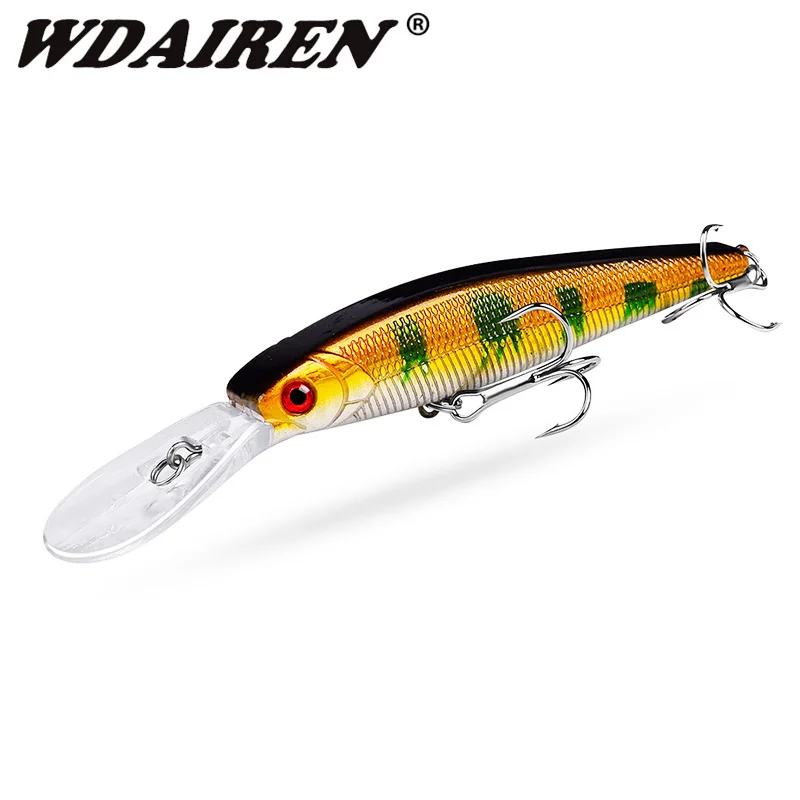 1 szt. Pływające woblery Minnow przynęty 12,5 cm 13,5 g głębokie nurkowanie Jerkbait sztuczna twarda przynęta na okonie sprzęt wędkarski na szczupaka