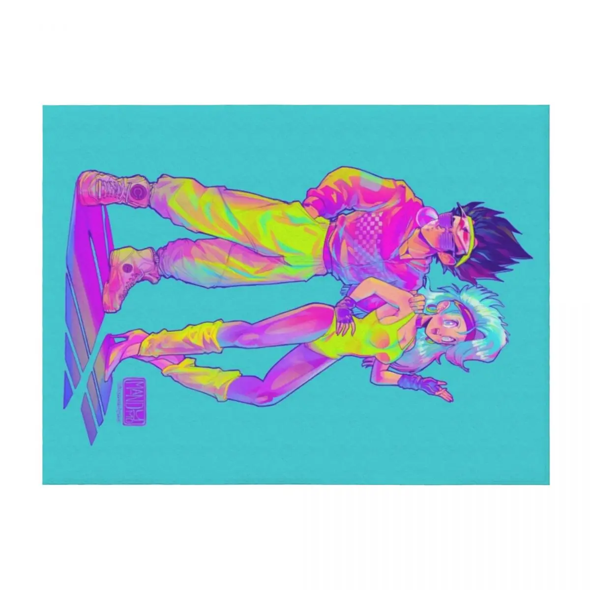 

Living in the 80s Throw Blanket anime Warm Personalized Gift Luxury Brand Blankets