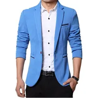 2024 Men Slim fit New Fashion Blazer Suit Jacket Black Blue Red Plus size L to 5XL Male Blazers Mens Coat Wedding Dress 3