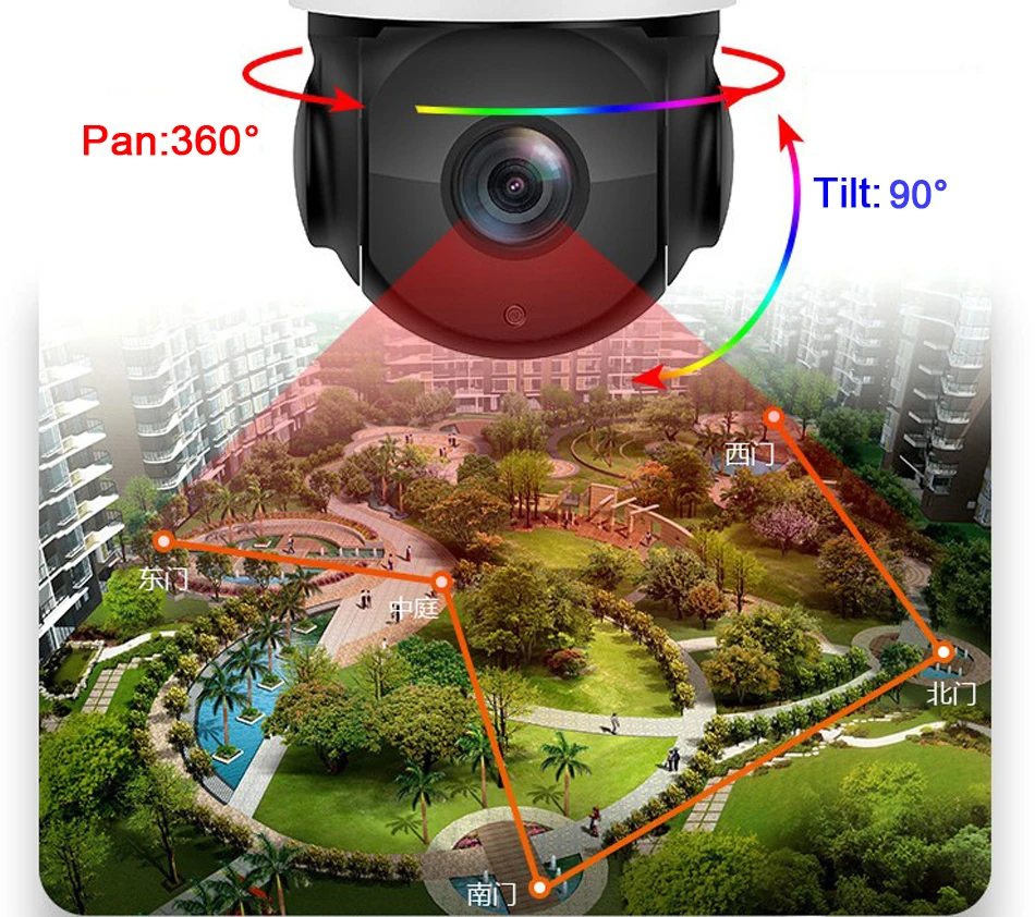 Imagem -06 - Câmera de Segurança de Rastreamento de Metal Automático Max.512gb 8mp 4k Zoom Óptico 90x Áudio 360 ° com Fio Wifi 4g 5g Sim Velocidade Ptz Porta