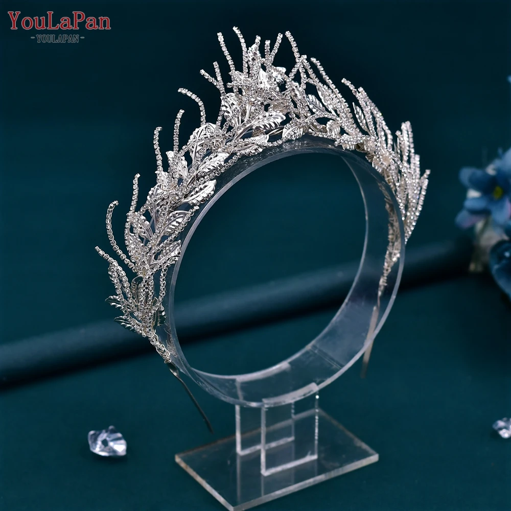 YouLaPan Handmade Bride Tiara fascia accessori per capelli da sposa foglia di lega copricapo da donna corona da sposa regalo da damigella d\'onore