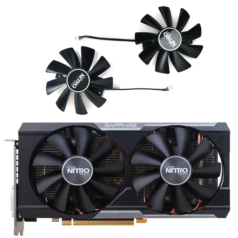 Sapphire 100MM GAA8B2U GAA8S2U 4PIN R9 380 380X Vídeo Ventilador Sapphire R9 380 380X 2g4G D5 Placa gráfica Ventilador VGA