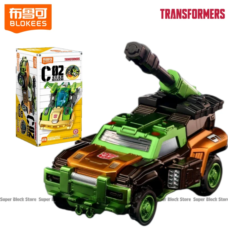 Op voorraad Blokees Transformers Car C02-serie: Roadbuster Pipes Thunder Speed ​​Assembly Model Ornamenten Collectie Cadeau