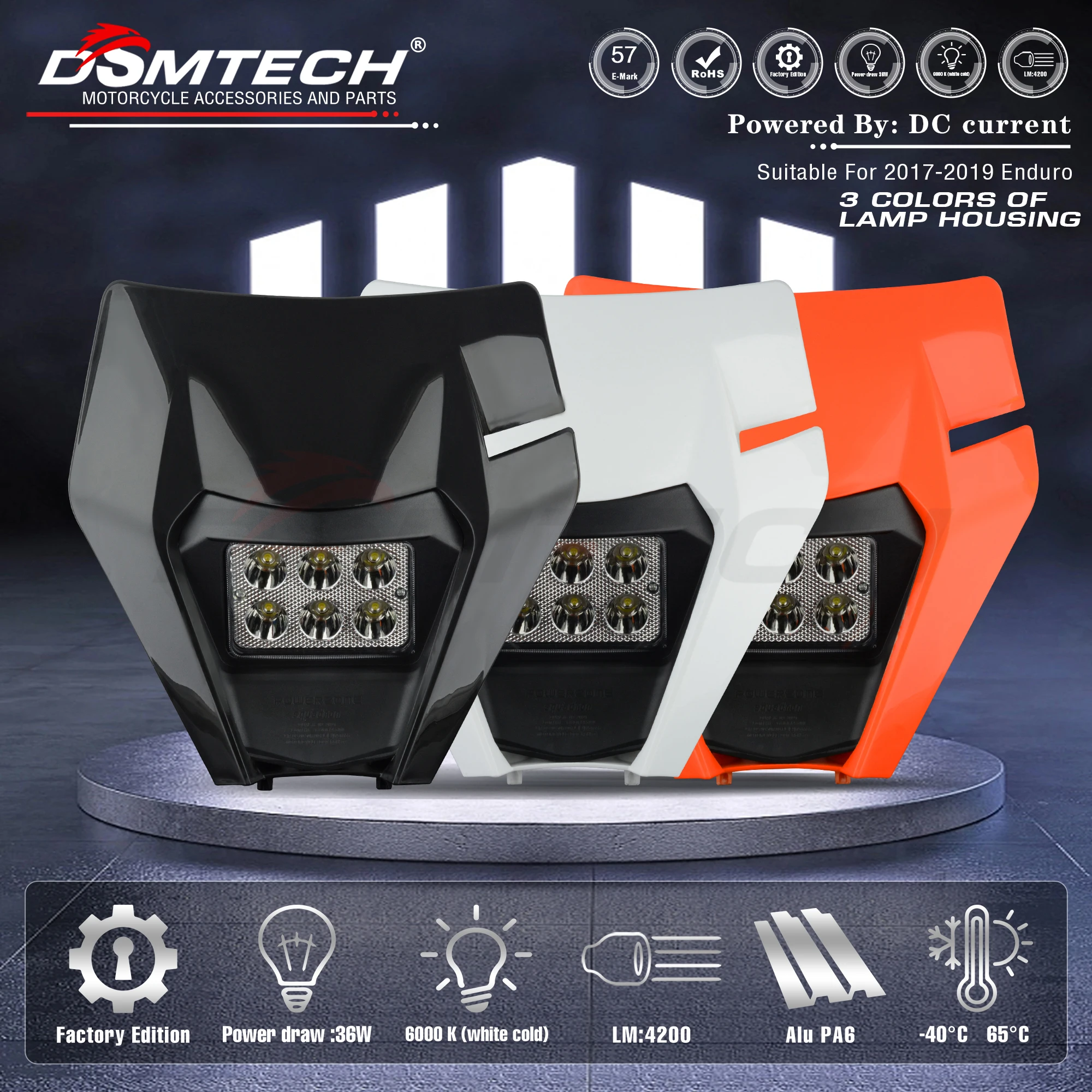 ไฟหน้ารถมอเตอร์ไซค์ DSMTECH แบ - Universal Motorcycle Led Headlight Projector บทวิจารณ์และราคา