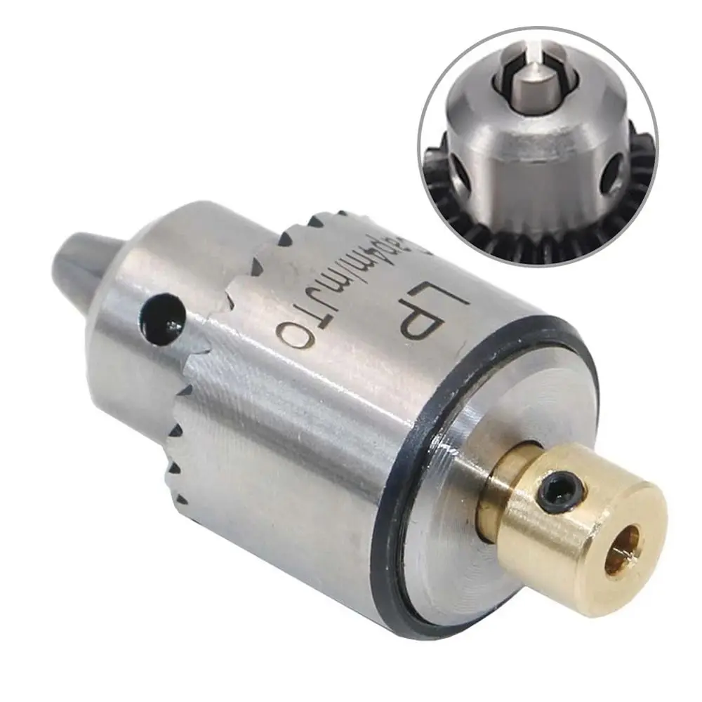 Portabrocas Micro Motor cónico con llave de mandril, 0,3mm, latón, Motor eléctrico profesional, montado en el eje, 3,17-4mm