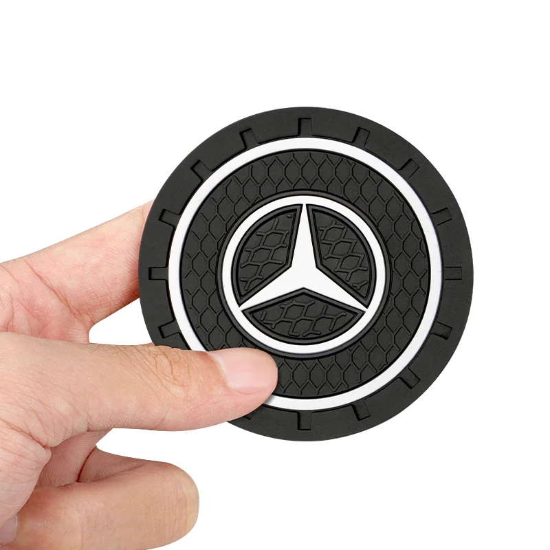 2pcs Silicone Car Coaster Water Cup Bottle Non Slip Pad Anti-Slip Mats For Mercedes Benz W166 W212 W213 W246 W176 W205 C180 W167