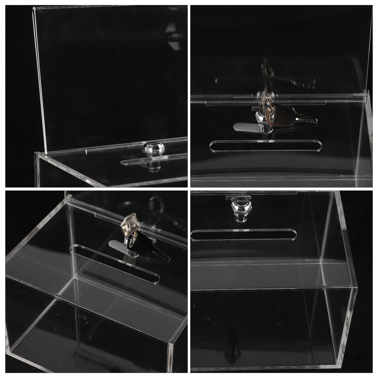 

Clear Voting With Lock Donation Fundraising Suggestion Box Ballot Comment Lockable Container Transparent Box For Office School