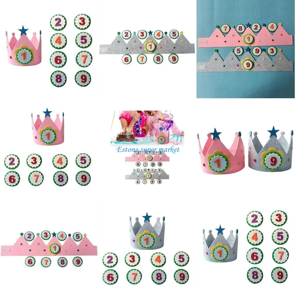 قبعة حفلات أعياد الميلاد 090B للكبار والأطفال الأولاد والبنات قبعة تاج زينة حفلات أعياد الميلاد قبعة تاج مستلزمات حفلات الأطفال