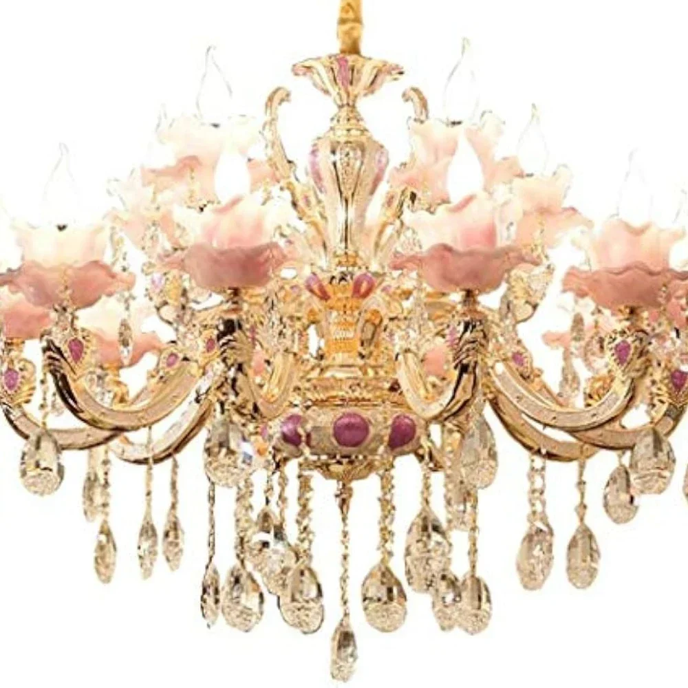 Zinc Alloy Crystal Chandelier Living Room Decoration Chandelier Lighting European Style Dining Room Bedroom Crystal Lamp