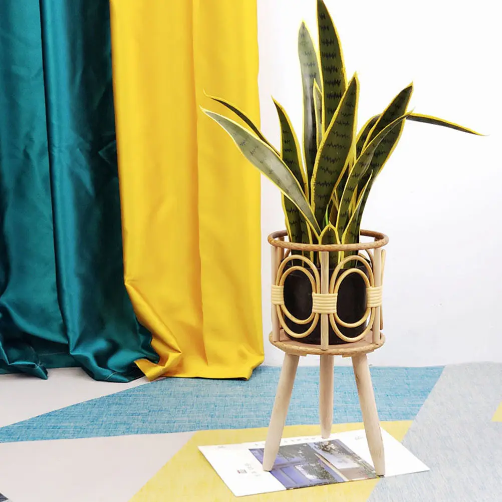 

2 шт. бамбуковые плетеные подставки для цветочных горшков, деревянные держатели для растений, многофункциональные подставки для демонстрации растений для дома, офиса, балкона, сада