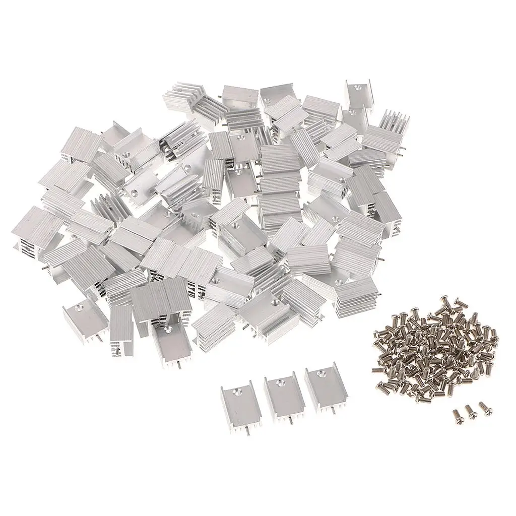 100Pieces Aluminum Cooler Heatsink 15x11x21mm -220 Transistor