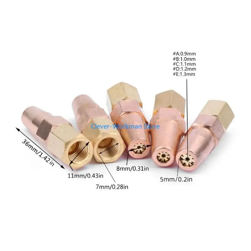 24td 5pcs H01-6 فوهة لحام الغاز البروبان أوكسيجينجاس تلامس فوهة غاز حامل