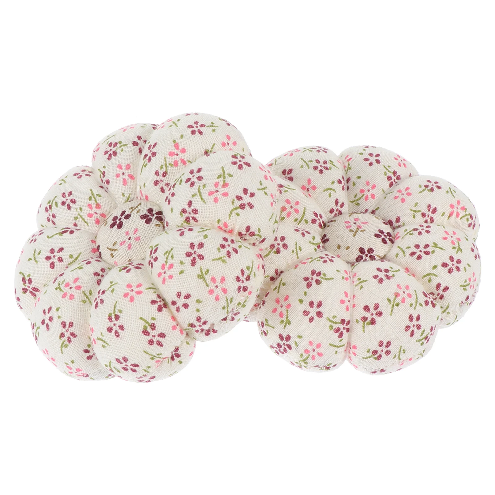 

2 Pcs Pumpkin Needle Insert Fabric Pad Pincushions for Sewing Wristband Embroidery