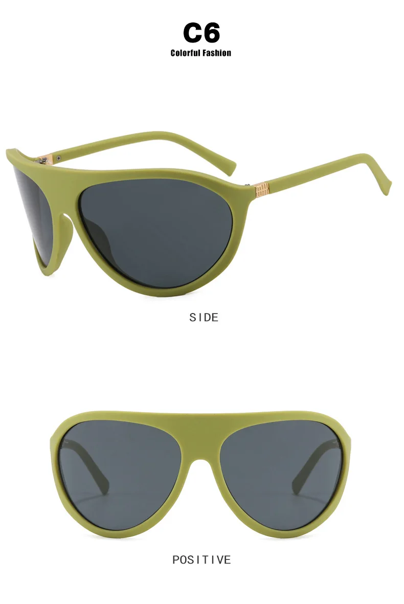 Neue Modemarke: Shield-Sonnenbrille für Damen, Vintage-Bogenrahmen, Übergroße Quadratische Sonnenbrille, Sexy Farbverlauf-Gläser für Damen zum Autofahren – Detail 10