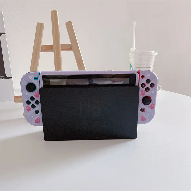 Sanrios Kuromi Nintendo Switch funda Oled consola de juegos funda protectora anticaída carcasa suave exquisito pintado regalo de novia