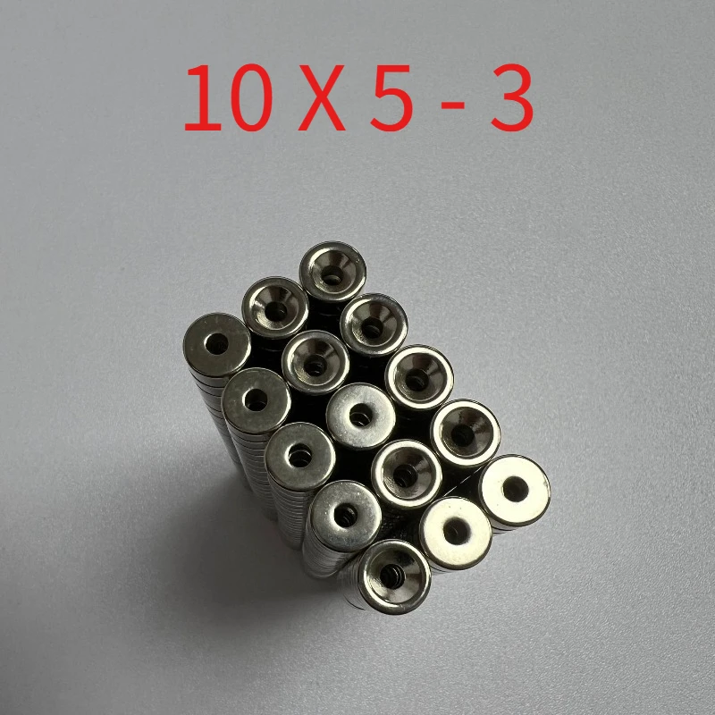 10pcs/lot Diameter 10mm × Thickness 5mm - Hole diameter 3mm countersunk hole magent 10*5-3mm magnetic steel