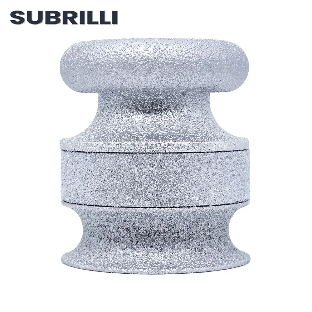 SUBRILLI Vacuum Brazed Diamond Profile Grinding Wheel Bore 20mm 3inch/75mm Abrasive Grinding Wheel Bullnose Column Edge Sanding