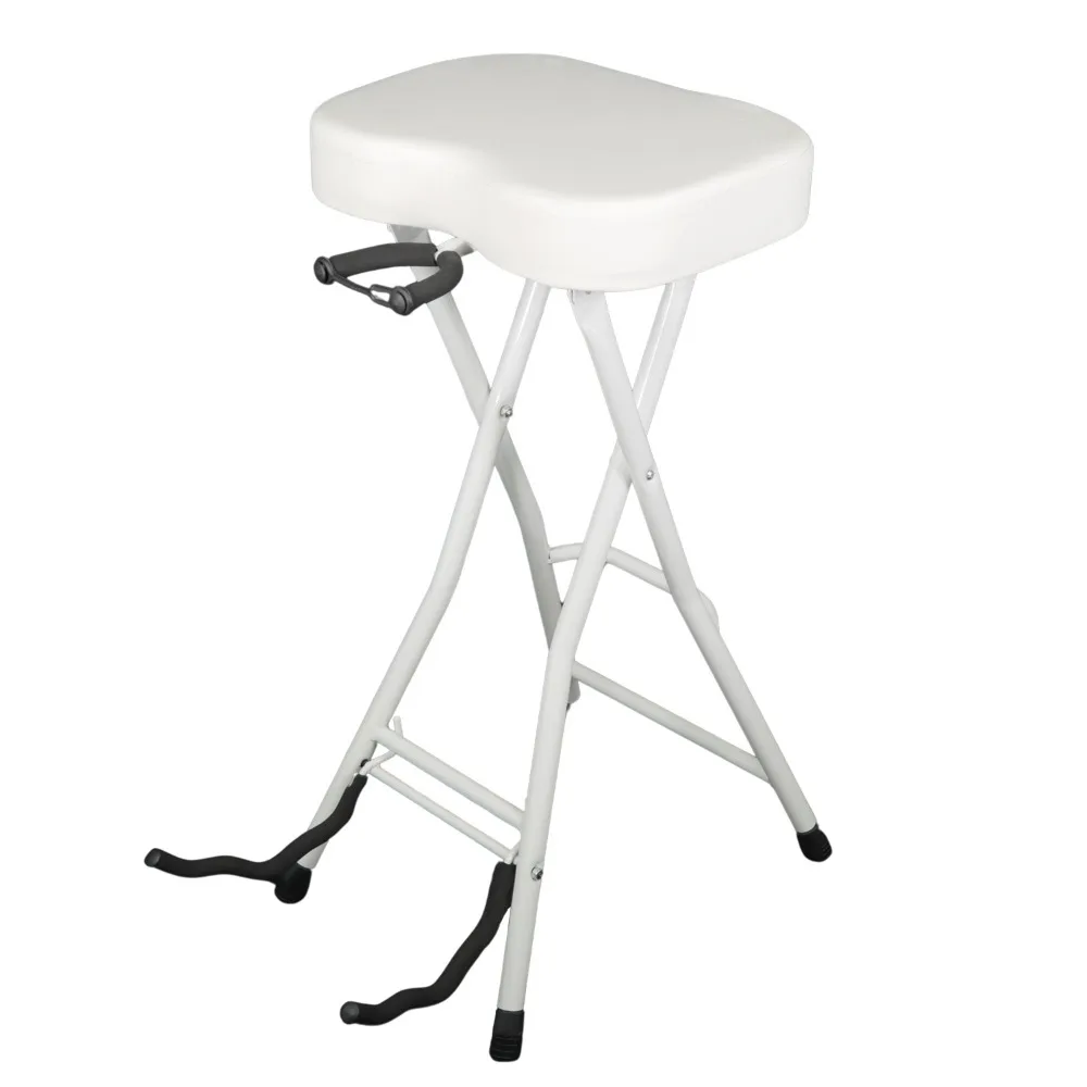 

5Core Guitar Stool 3.15" Padded Chair Foldable Heavy Duty Music Seat Built in Foot Rest Guitar Stand