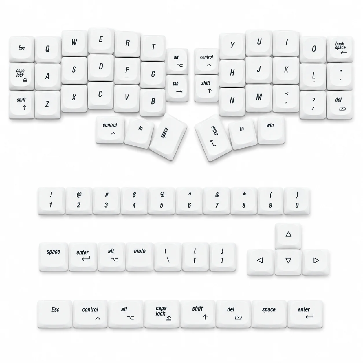 75-key Ultrathin Low Profile MX Keycap PBT Material Dye-sub Dedicated to Choc Corne Sofle VELVE L-P Split Symmetric keyboard