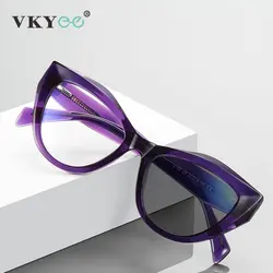 VKYEE Borboleta Quadro Leitura Eyewear, Óculos de prescrição personalizados, Anti luz azul, Design de Moda, Miopia, 2166