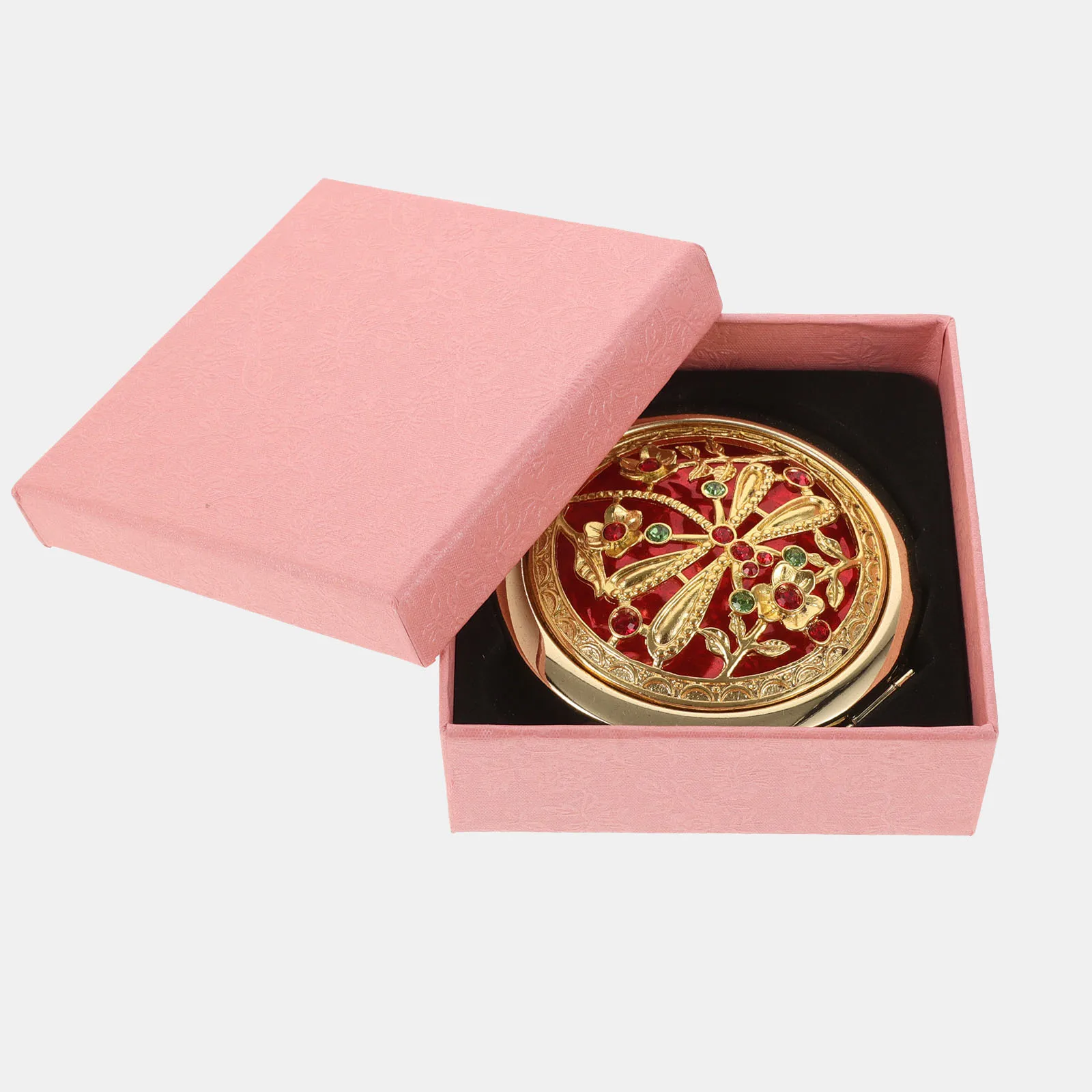 

Vintage Foldable Compact Makeup Mirror Double-Sided Mini Pocket Travel Small Portable Purse Mirror Handheld for