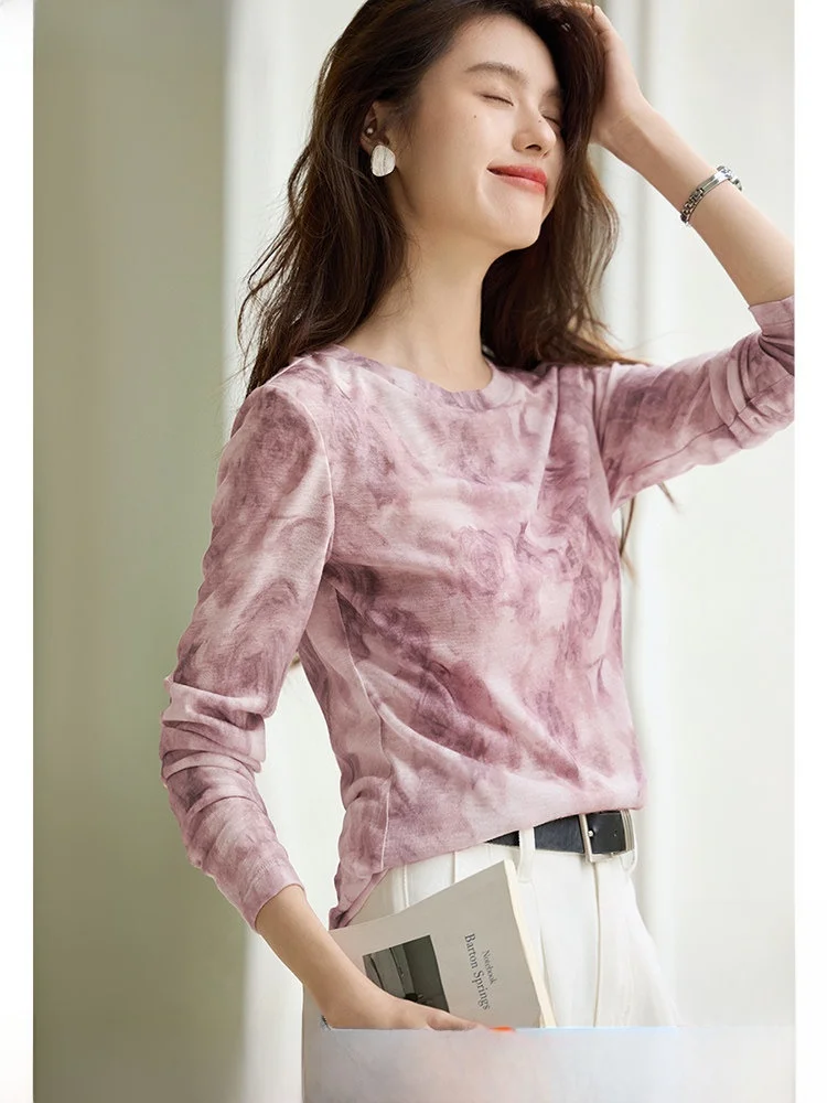 

Облегающая футболка с принтом Ele Long Sve от Mo Han Mei, весна-лето, Новое поступление, легкое полиэфирное волокно