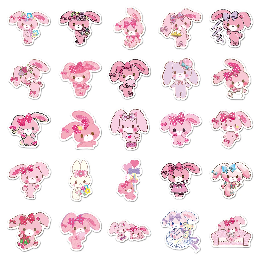 Sanrio Bonbonbonribbon Cartoon Adesivos, Decalques bonitos, À prova d'água, Planejador Graffiti, Papelaria Telefone, Kawaii Anime Adesivo, 10 pcs, 30 pcs, 50pcs