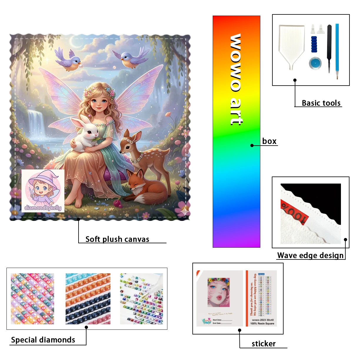 

【kelly Diamond Art】The little deer and its owner Crystal AB Rhinestone FD Rhinestone Perfect Resin Diamond