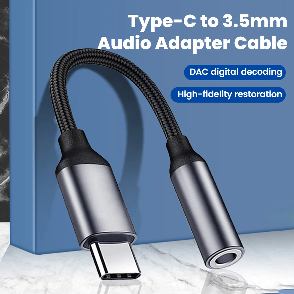 USB Type C 3.5 Jack Earphone Adapter USB C to 3.5mm Headphones AUX Audio Adapter Cable For iphone 15 16 Samsung Xiaomi Huawei