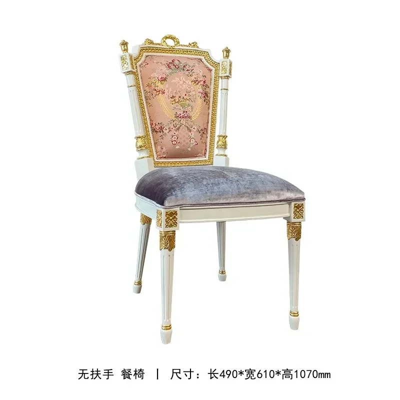 Cy French Princess Style Hand-painted Round Dining Table And Chair Combination French Monet Purple Round Table 1.3 Meters