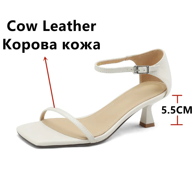 FEDONAS 2025 Women Sandals Fashion Thin Strap Genuine Leather High Heels Ankle Strap Shoes Woman Summer Wedding Party Prom Pumps