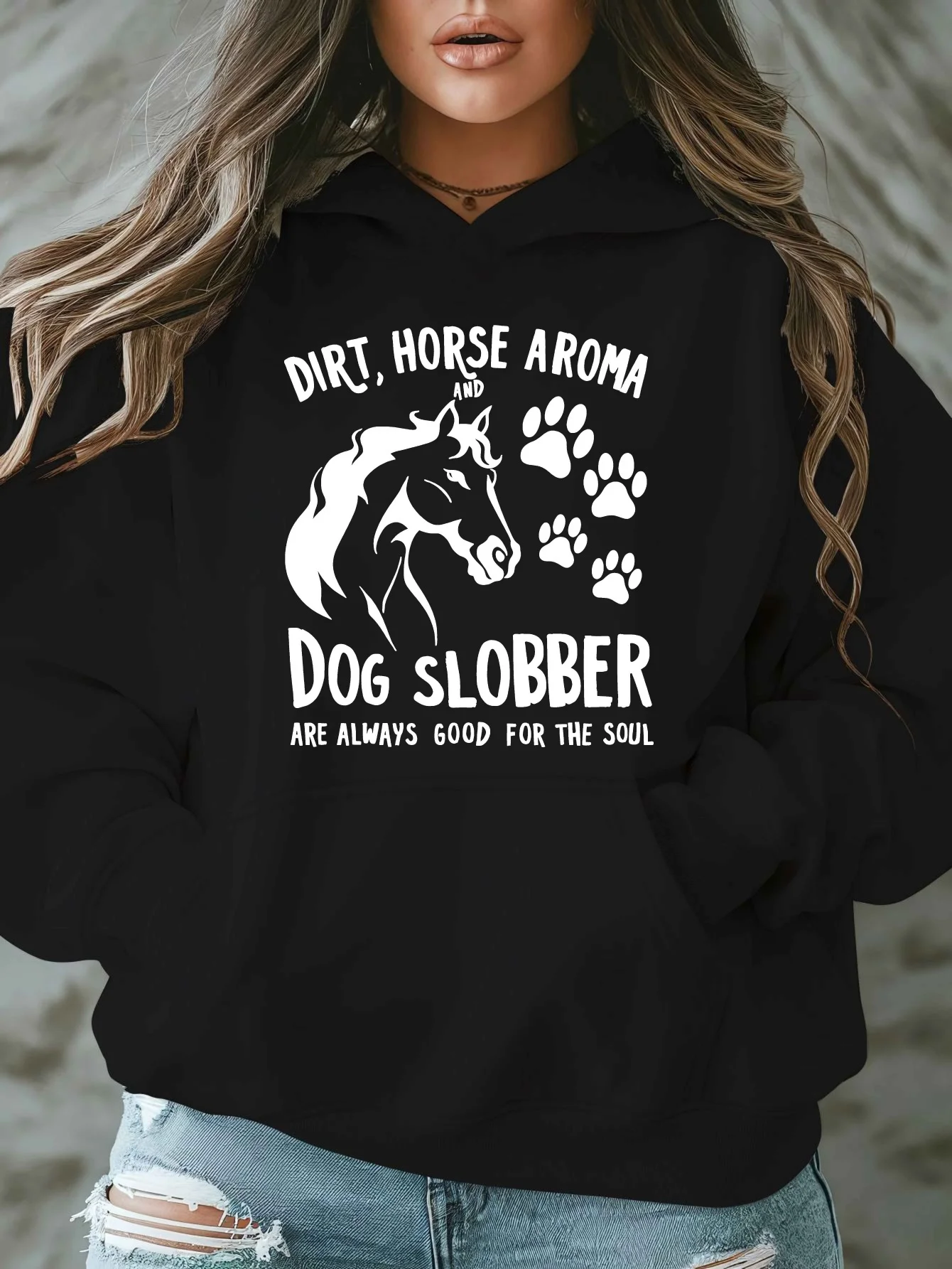 

Толстовка с принтом Dirt Horse Aroma Horse & Paw, мужская и женская толстовка с длинными рукавами, пуловер Y2k, топы, осенне-зимняя одежда