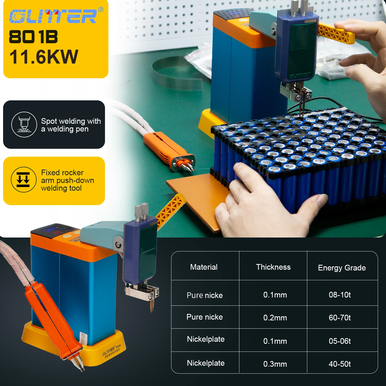

801B Energy Efficient Spot Welder Kit Low Power Consumption High Precision Welding for DIY Battery Making