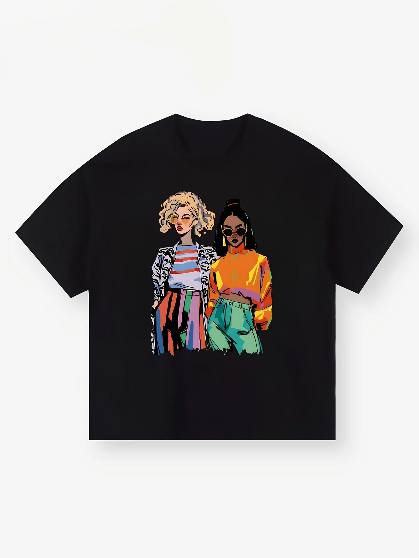 Felpa con cappuccio da donna con stampa grafica casual - Verde vibrante con arte astratta colorata, tessuto morbido, girocollo, cappuccio con coulisse,