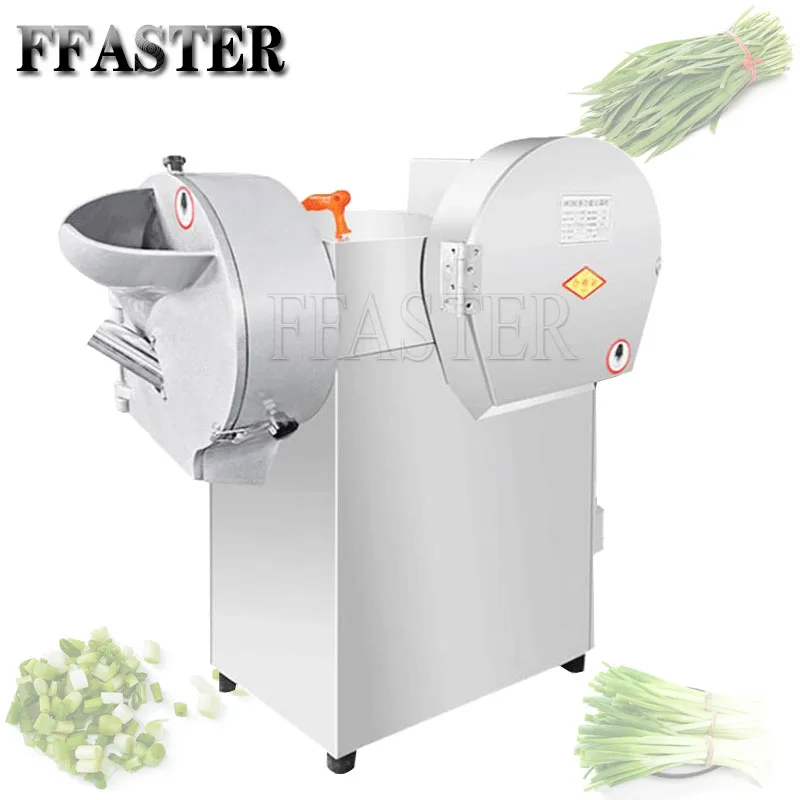 Electric Double-Head Bulbous Vegetable Slicer Cutter Shredding Machine For Parsley Okra Cucumber Leaf Vegetable Cutting Machine