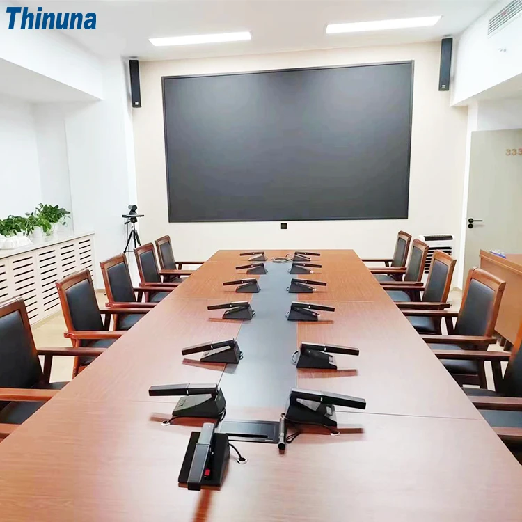 Thinuna VA-340D II Conference System Square Short Pole Delegate Unit Desktop Conference Table Microphone Gooseneck Microphone