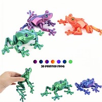 3D Printing Frog Figures Animal Toys Multi-joint Movable Fidget Toy Simulation Eyes for Home Accessories Room Decor Kids Gifts