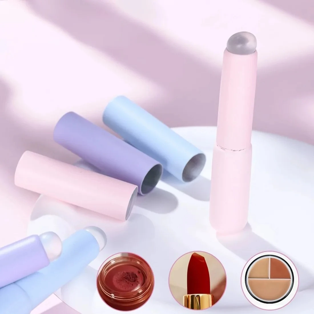 1/3 pçs silicone lábio e corretivo pincéis de maquiagem escova de silicone bálsamo labial gloss batom e corretivo escova multifuncional