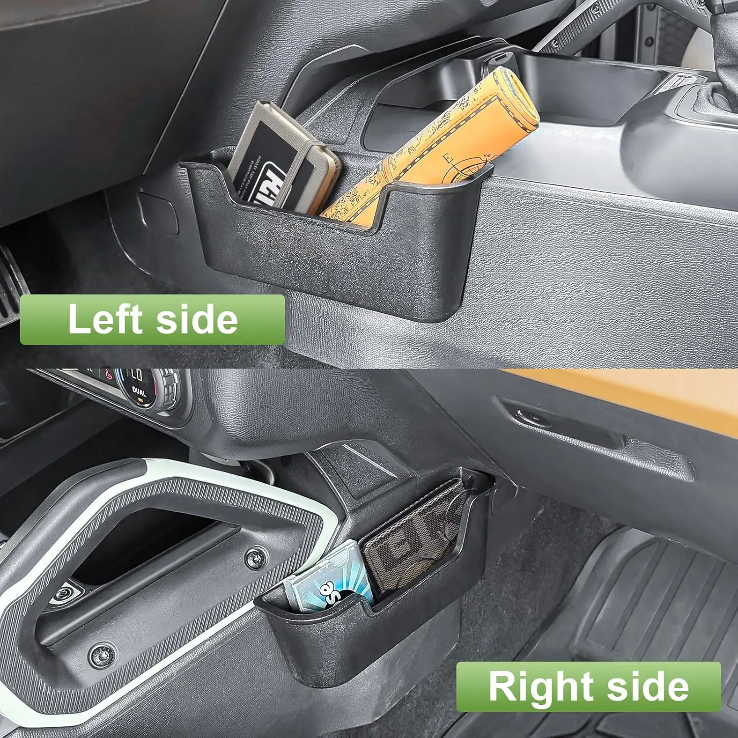 

Gear Shifter Organizer for 2021-2026 Ford Bronco Interior Accessories Center Console Shift Tray Side Pockets Storage Organizer