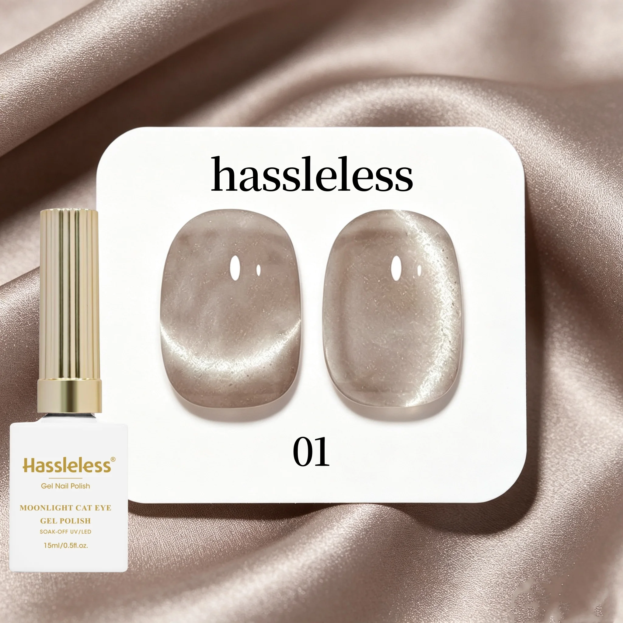 Hassleless 15ml White Moonlight Cat Eye Nail Polish Gel, Nude Tea Milk Coffee Cat Eye Nail Polish Gel, Suitable for Nail Art Creations and Salon Beauty Industries, Can Be Used All Year Round