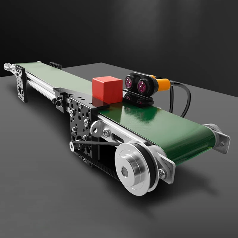 Cinta de inducción infrarroja, CW, CCW, manipulador de velocidad ajustable, Mini transportador con Motor paso a paso