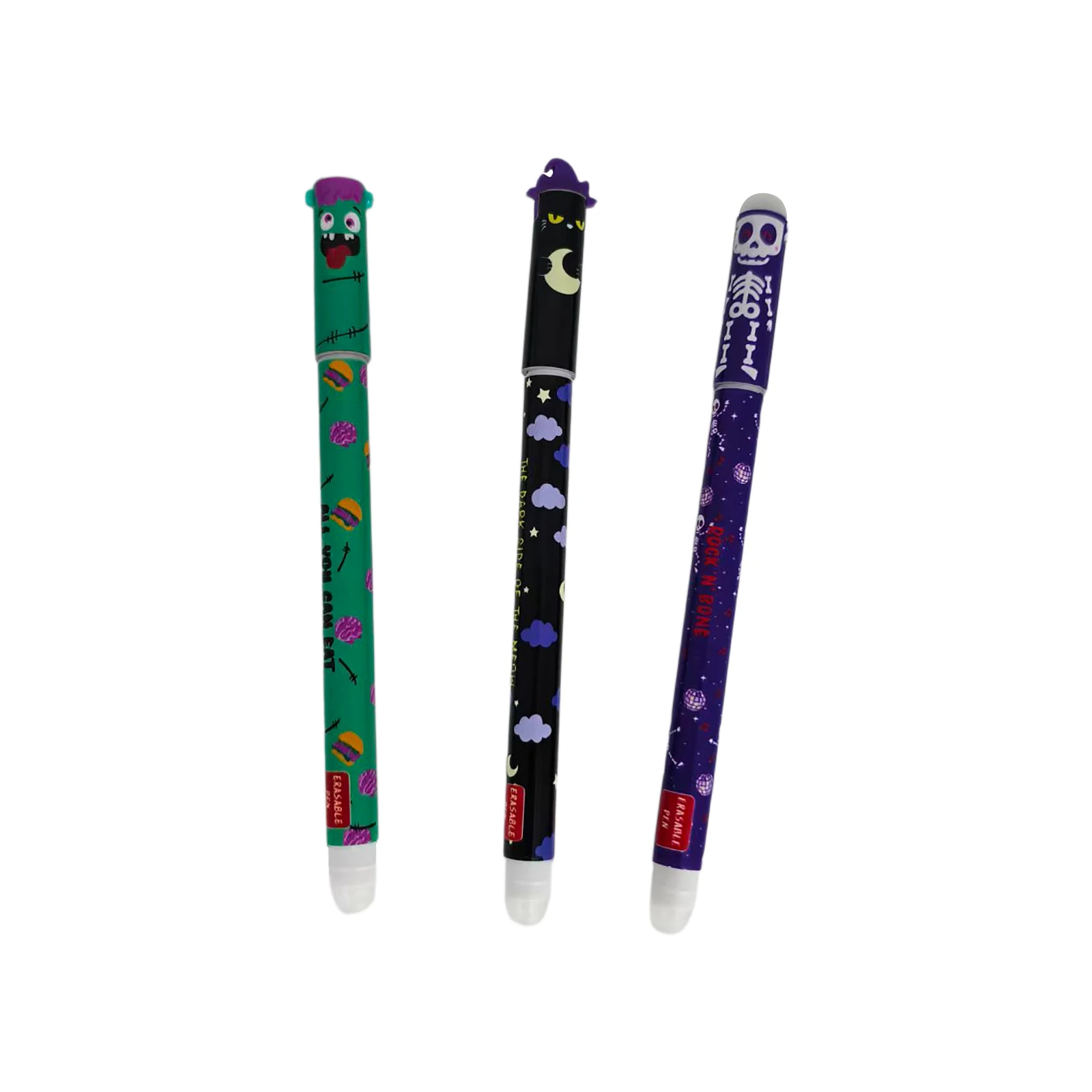 YHOPE 3 pièces/ensemble stylos Gel effaçables, stylos effaçables à motifs d'animaux pour enfants apprenant et écriture 3ml